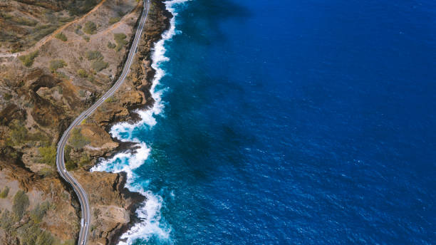 istock Aerial Road by the sea，East Honolulu 1279300709