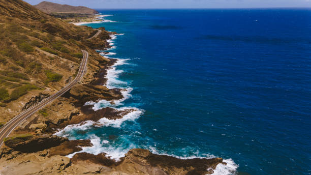 istock Aerial Road by the sea，East Honolulu 1279300762