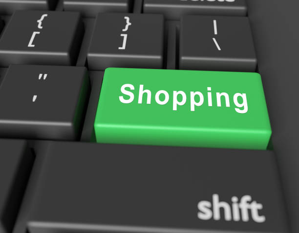 istock Shopping concept. Word Shopping on button of computer keyboard 1279302584