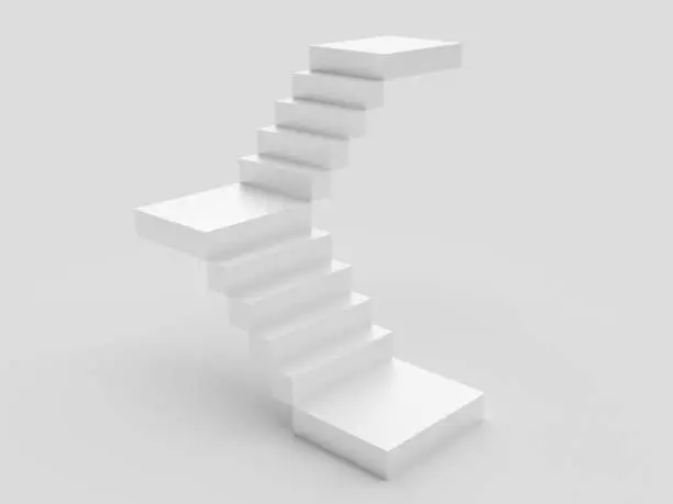 Abstract staircase. Stairs with steps, business concept. 3d rendering