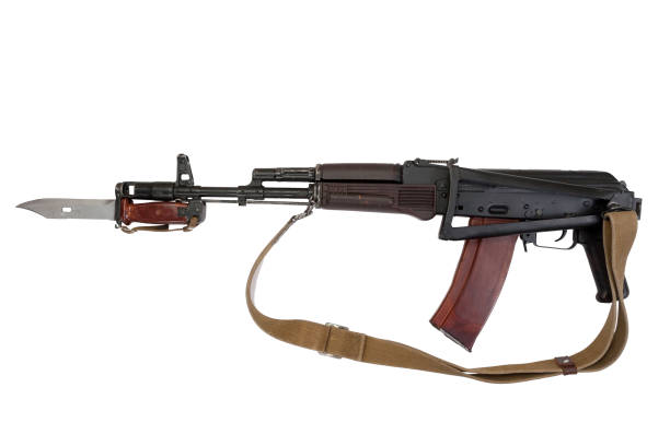 istock Assault rifle with bayonet knife 1279304364