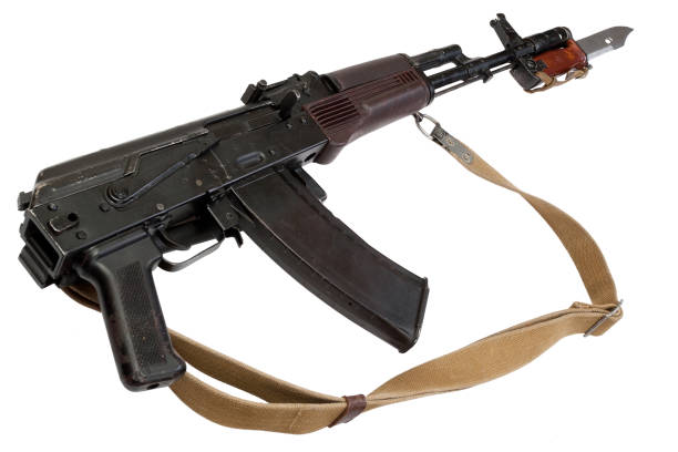 istock Assault rifle with bayonet knife 1279304372