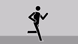 Cartoon Stick Figure Male Character Running Cycle Loop Animation Isolated  With Luma Matte For Alpha Stock Video - Download Video Clip Now - iStock
