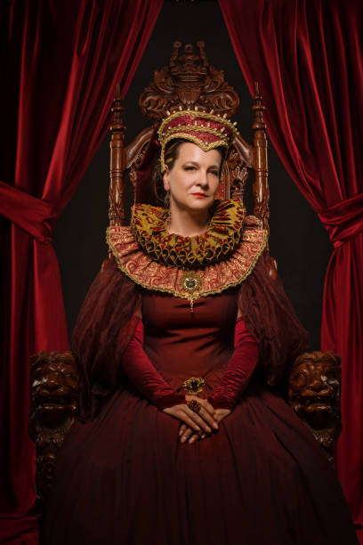 istock Historical Queen character on the throne 1279309932
