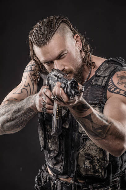 istock Modern urban warfare military Soldier in studio shoot 1279310365