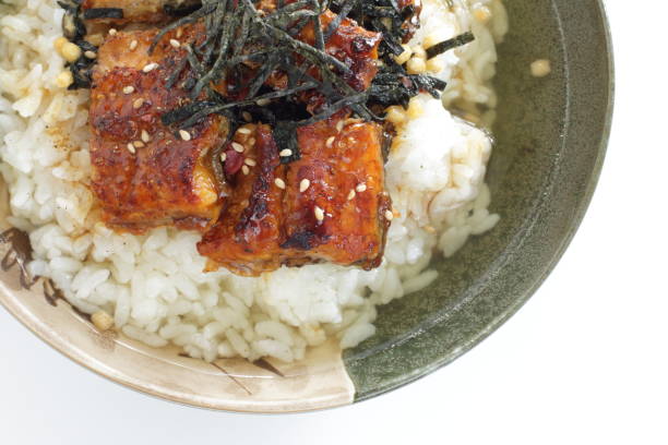 istock Japanese food, grilled eel Unagi and green tea 1279311937