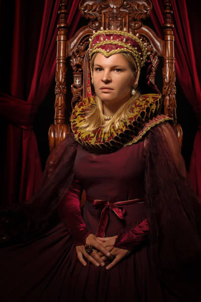 istock Historical Queen character on the throne 1279313403
