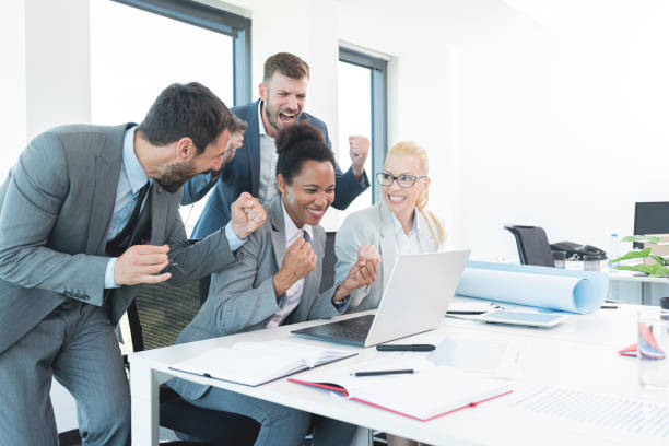 istock Business people in winning action 1279314856