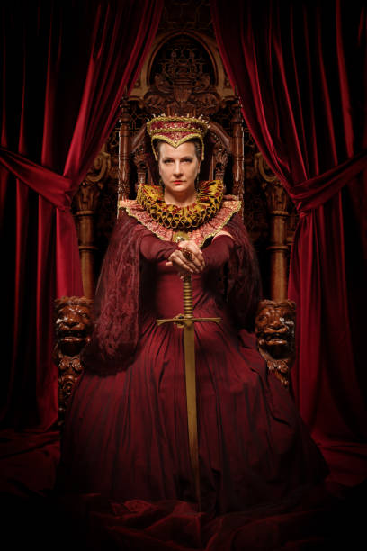 istock Historical Queen character on the throne 1279315009