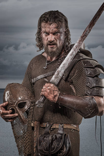 istock Bloody Viking warrior in studio shot 1279315398