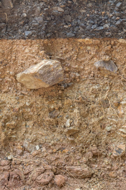 istock Surface of the gravel section under the paved road. 1279321438