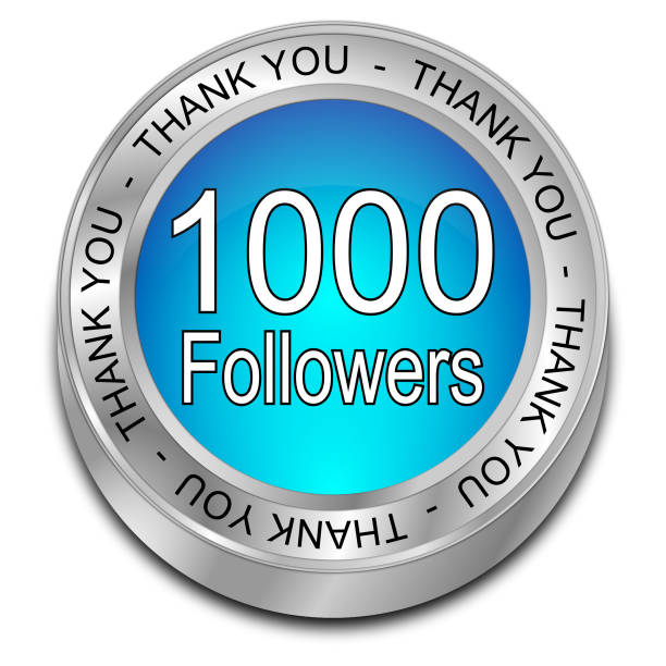 istock 1000 Followers Thank you button - 3D illustration 1279324187