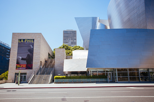 Los Angeles, USA - July 14th 2014: Walt Disney Concert hall is a concert hall that houses the Los Angeles Philharmonic Orchestra and is a design by architect Frank Gehry.