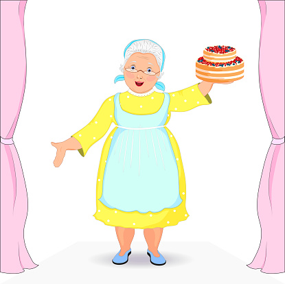 Free download of old lady chef cartoon character vector graphics and  illustrations