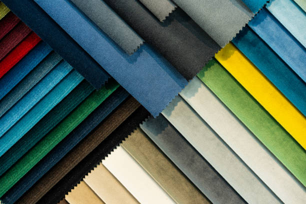 istock Catalog of multi-colored fabric samples. Textile industry background 1279329958
