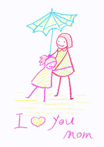 istock Childs crayon drawing of a Mother's Day card 1279331285