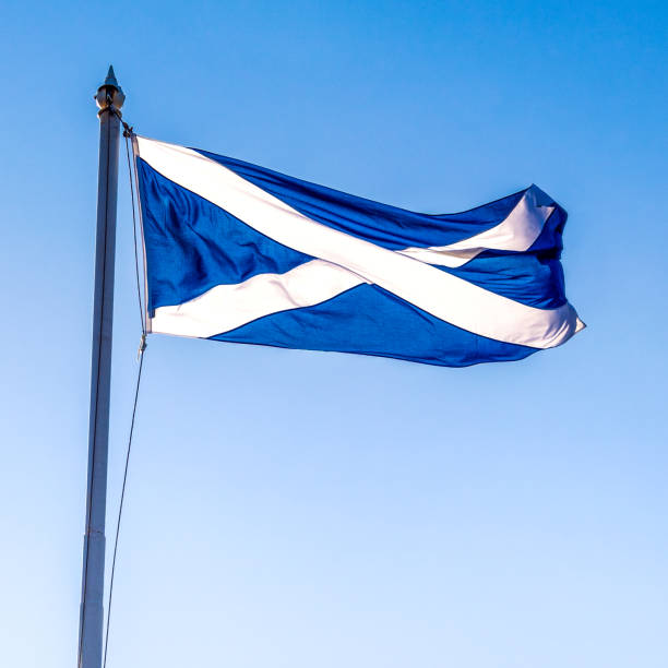 istock Scottish flag in the sun 1279333531