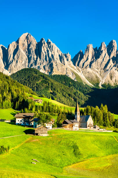 istock Chruch at Santa Maddalena - the Dolomites, Italy 1279333680
