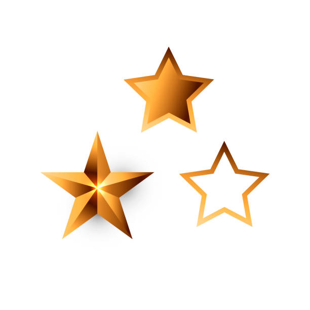 istock Realistic golden stars set. Symbol of leadership. 1279335265