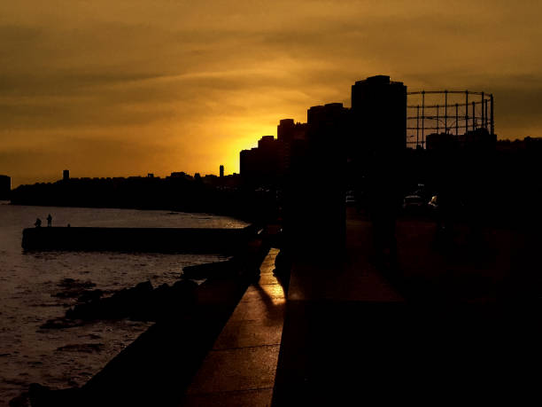 istock Urban Coastal Sunset Scene, Montevideo, Uruguay 1279335448