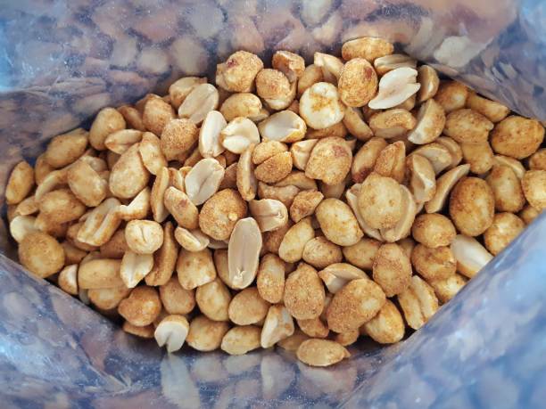 istock Open bag of dry roasted peanuts 1279336595