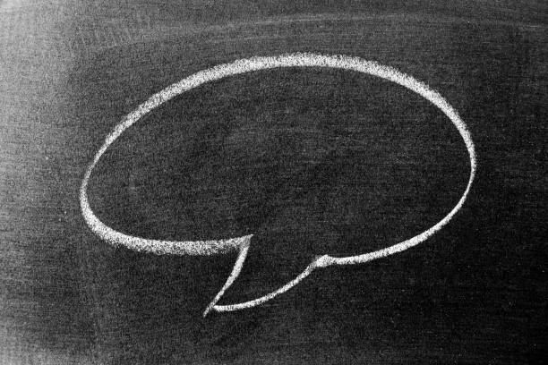 istock White color chalk hand drawing in round bubble speech shape with blank space on black board background 1279337809