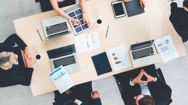 istock Business people group meeting shot from top view 1279341642