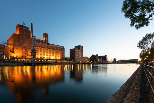 istock blue hour over inner Harbour area in Duisburg 1279342809
