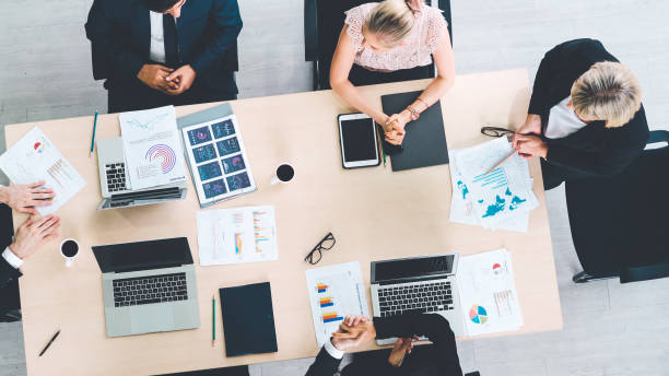 istock Business people group meeting shot from top view 1279343255