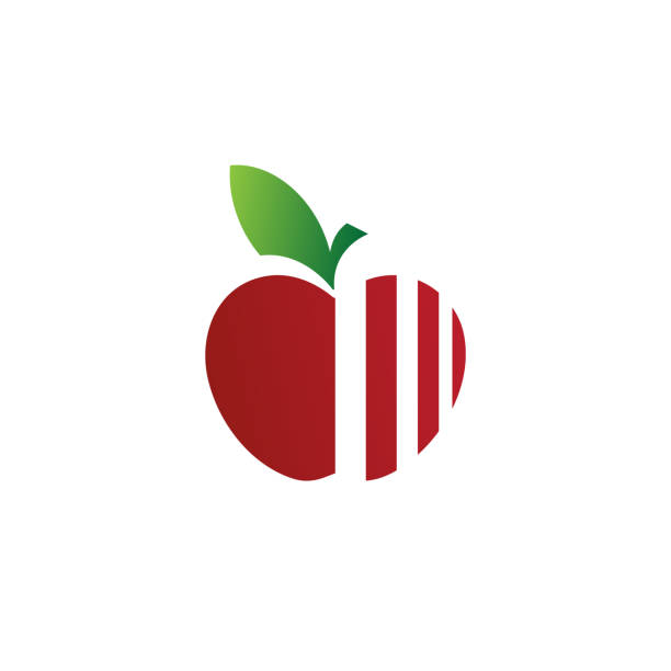 illustrations, cliparts, dessins animés et icônes de logo d’apple - nourriture saine fraîche abstraite naturelle bio bio organique régime végétarien délicieux - apple vitamin a red vitality