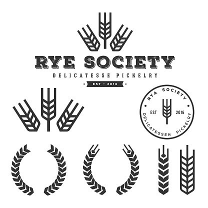 Bakery icon set collection - Wheat symbol design - plant bread harvest agriculture grain food seed cereal rye organic ripe eat golden grow healthy vector whole flour growth