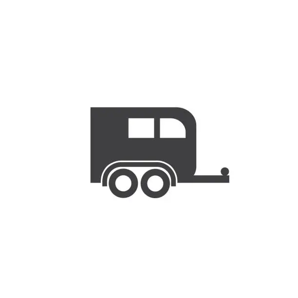 Vector illustration of Horse trailer logo - truck transportation road cargo delivery car shipping logistic travel