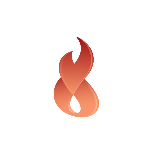 feuer-logo - flamme heißes lagerfeuer brennen brennbaren brennstoff zünden zündung - grill kamin gas brennende flamme - campfire coal burning flame stock-grafiken, -clipart, -cartoons und -symbole