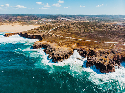 Praia da Bordeira, Atlantic Ocean, Portugal  as viewed from my drone