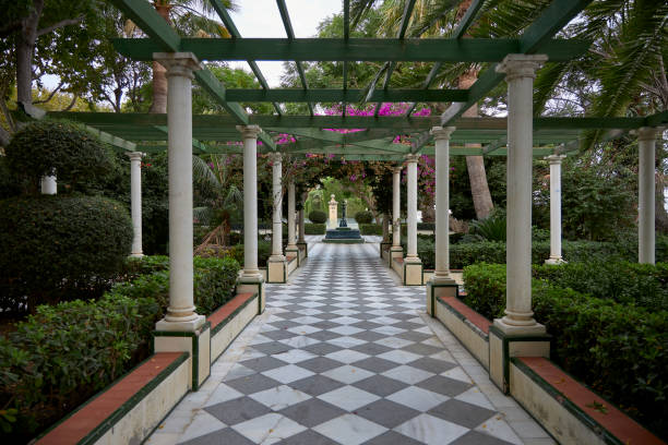istock Park with gardens and fountains 1279354182