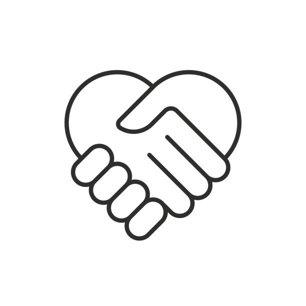 két kéz szív alakú - nonprofit szervezet témájú stock illusztrációk