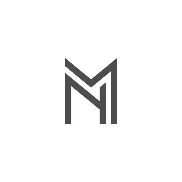 Vector illustration of Letter M N Logo Lettermark MN Monogram - Typeface Type Emblem Character Trademark