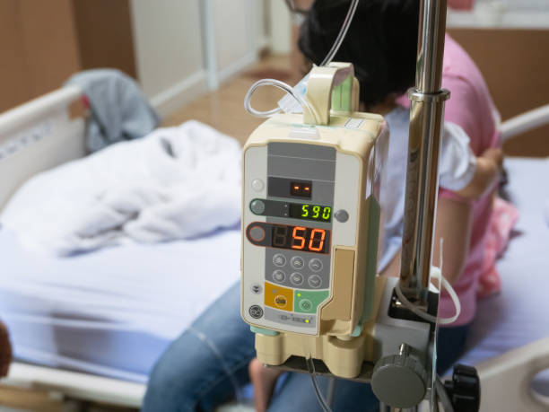 istock Infusion pump drip into patients in the hospital. 1279357752