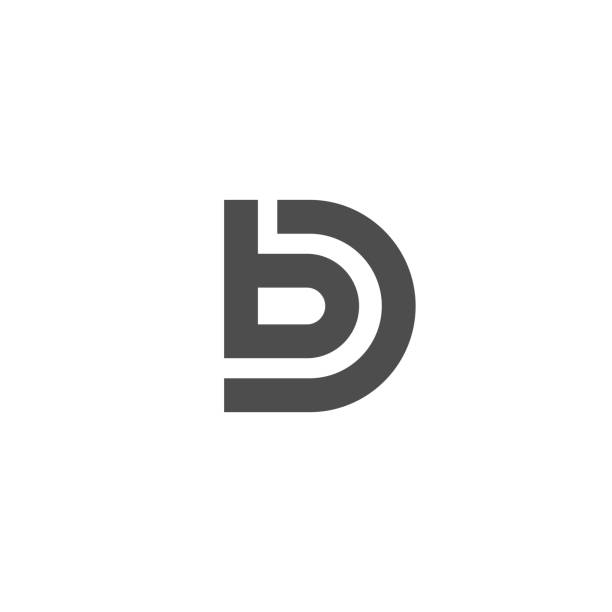 illustrations, cliparts, dessins animés et icônes de lettre d b logo lettermark db monogram - marque de caractères de caractères de type de police - letter b