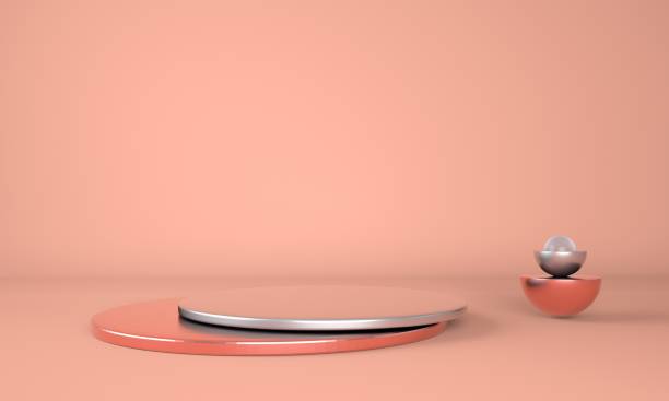 istock Product podium on pastel background 3d. Abstract minimal geometry concept. Studio stand platform theme. Exhibition and business marketing presentation stage. 3d rendering. 1279358223