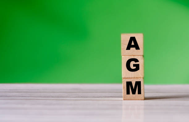istock AGM business word on wooden cube shape with copy space. Business 1279359376