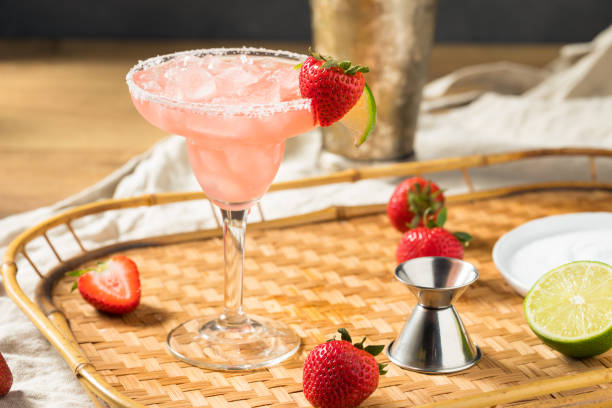 istock Boozy Refreshing Tequila Strawberry Margarita 1279360566