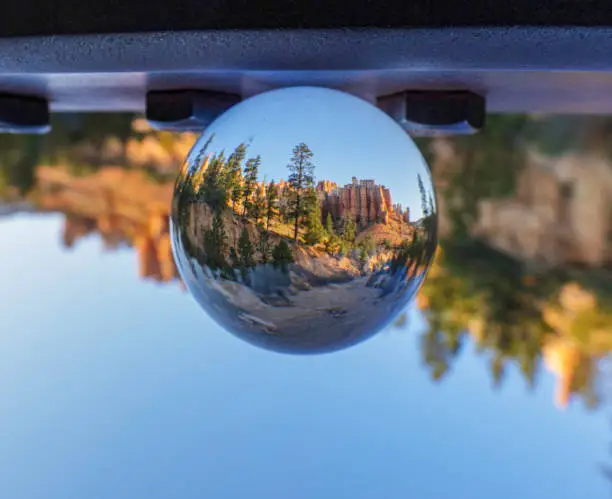 Glass ball reflection of the landscape