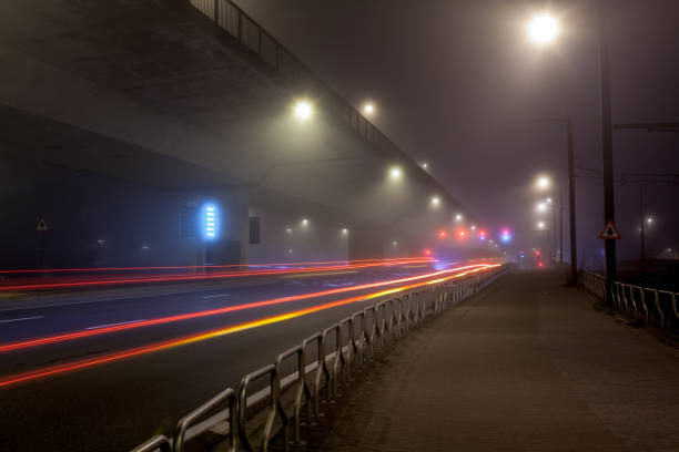 istock Busy street with fog 1279365211