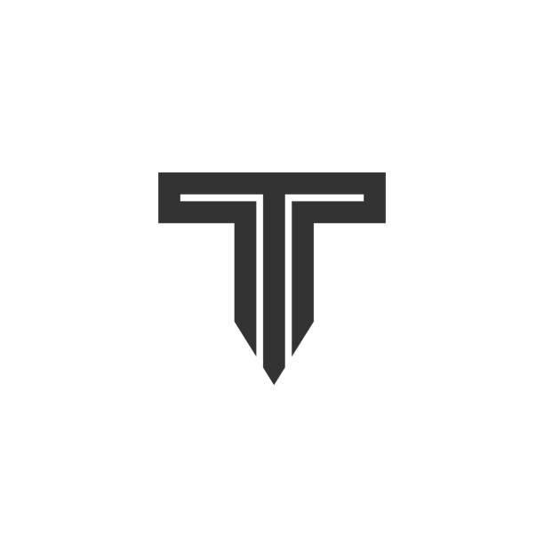 buchstabe t logo buchstabenmark monogramm - schrift typ emblem zeichen marke - t stock-grafiken, -clipart, -cartoons und -symbole