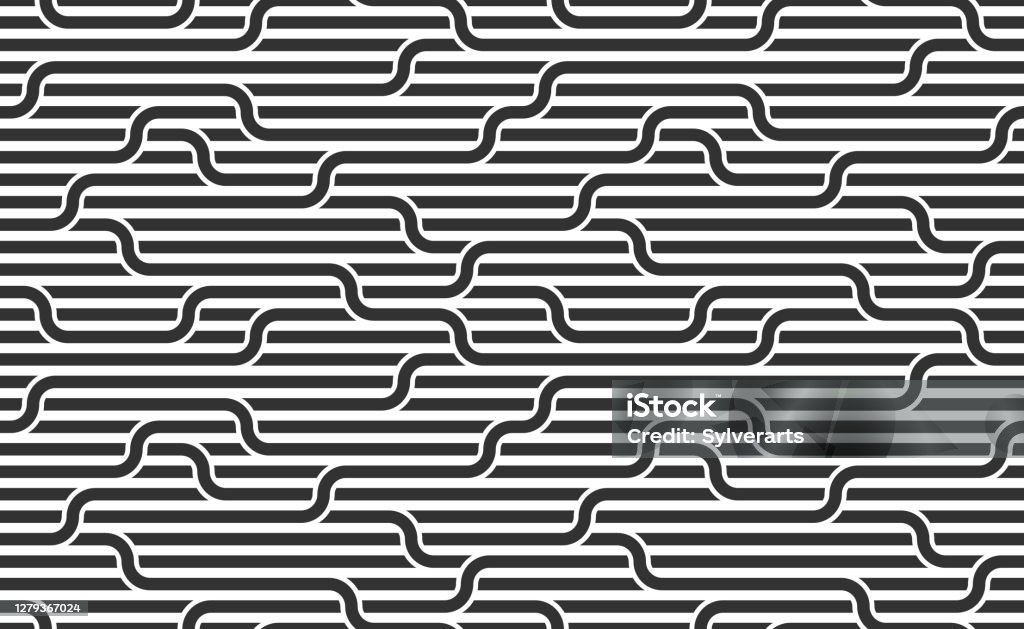 V Line Patterns Vector Linear Seamless Background With Twisted Lines Vector Abstract Geometric ...