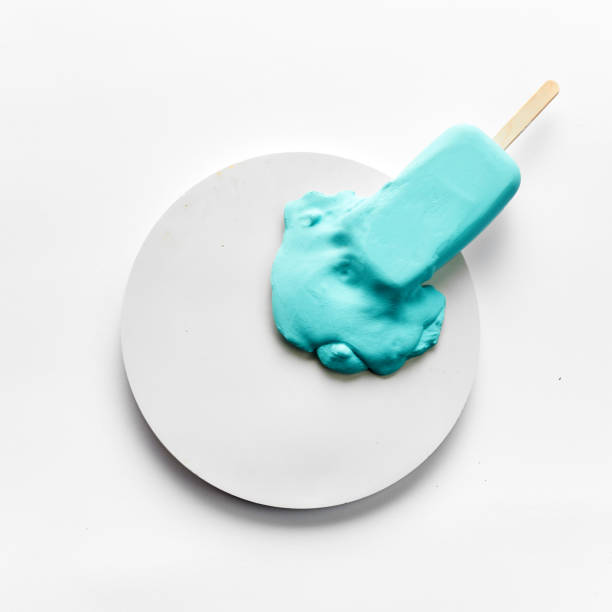 Aqua color melted ice cream. Minimal concept color of the Year.