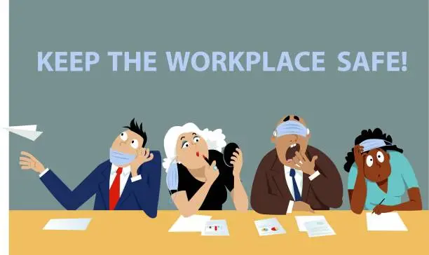 Vector illustration of Keep the workplace safe