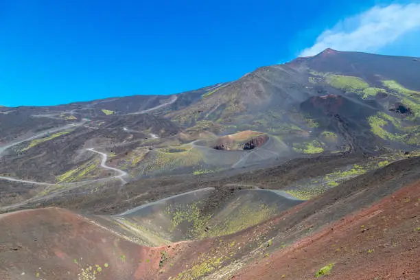 Volcano Etna in Sicily, Italy in a beautiful summer day