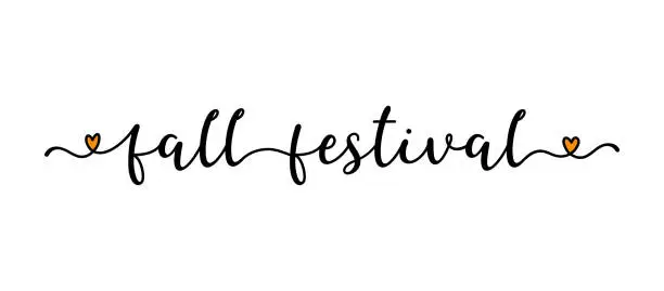 Vector illustration of Hand sketched FALL FESTIVAL quote as banner. Lettering for poster, label, sticker, flyer, header, card, advertisement, announcement.